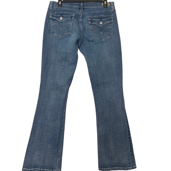 Levi’s Y2K 524 Too SuperLow Rise Boot/Flare Flap Pocket Denim Jeans Size 13 - Picture 1 of 13